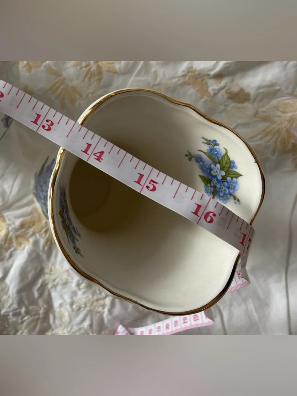 Sheltonian Vintage English Finest Porcelain, Adorned w/Tiny Blue Forget-Me-Knots